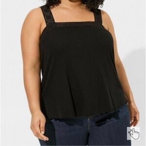 Torrid Texture Jersey Square Neck Strappy Back Swing Tank size L (Torrid size 0)